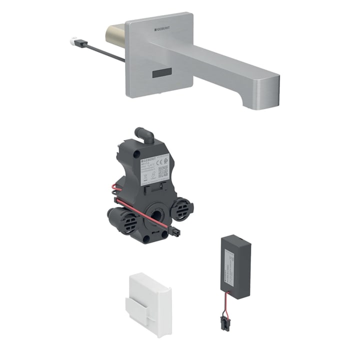 Geberit Brenta Waschtischarmatur Wandmontage, Batteriebetrieb, für UP-Funktionsbox