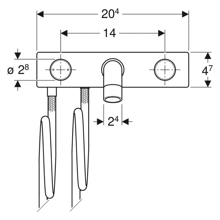 Geberit ONE Waschtischarmatur rundes Design, Wandmontage, für UP-Funktionsbox
