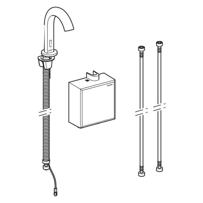 Geberit Piave Waschtischarmatur Standmontage, Batteriebetrieb, mit AP-Funktionsbox