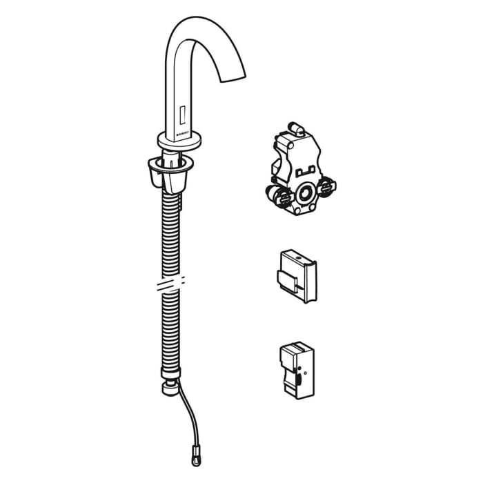 Geberit Piave Waschtischarmatur Standmontage, Netzbetrieb, für UP-Funktionsbox