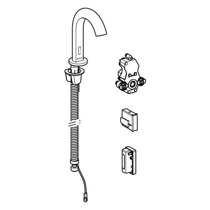 Geberit Piave Waschtischarmatur Standmontage, Generatorbetrieb, für UP-Funktionsbox