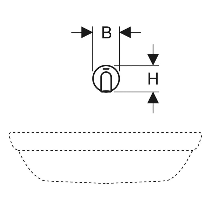 Geberit Piave Waschtischarmatur Wandmontage, Generatorbetrieb, für UP-Funktionsbox