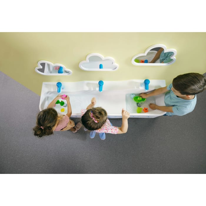 Geberit Bambini Spiel- und Waschlandschaft, 3 Waschplätze, tieferes Becken links