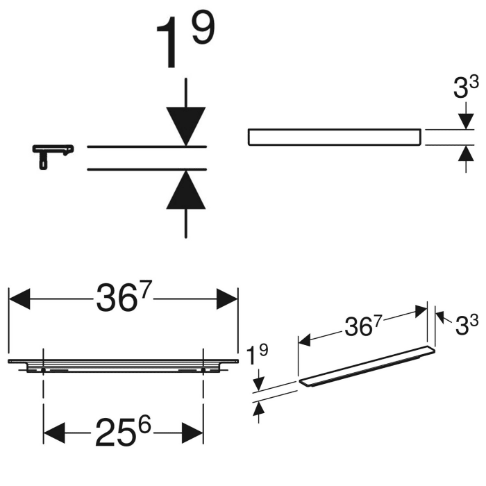 Geberit iCon Griff 36,7 cm