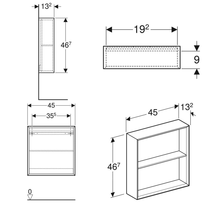 Geberit iCon Regal, quadratisch