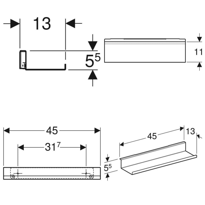 Geberit iCon Wandablage 45 cm