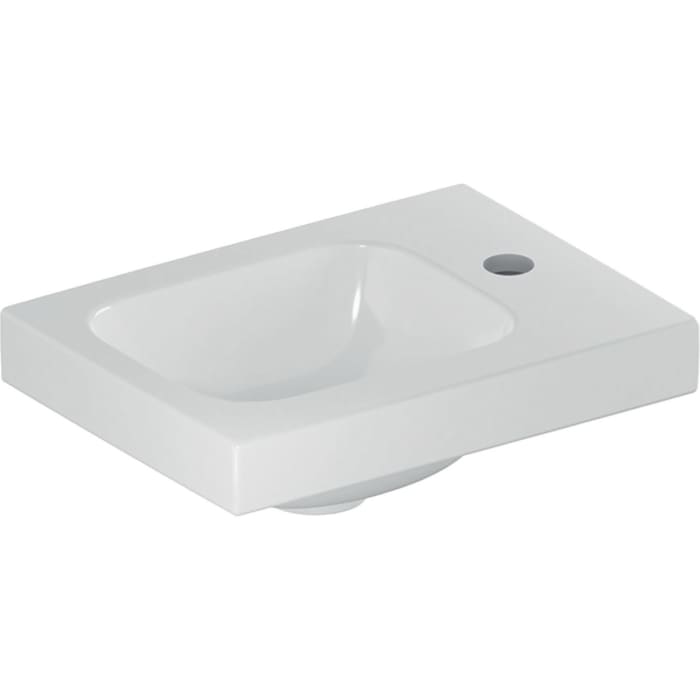 Geberit iCon Light Handwaschbecken 38 cm, mit 1 Hahnloch rechts, ohne Überlauf