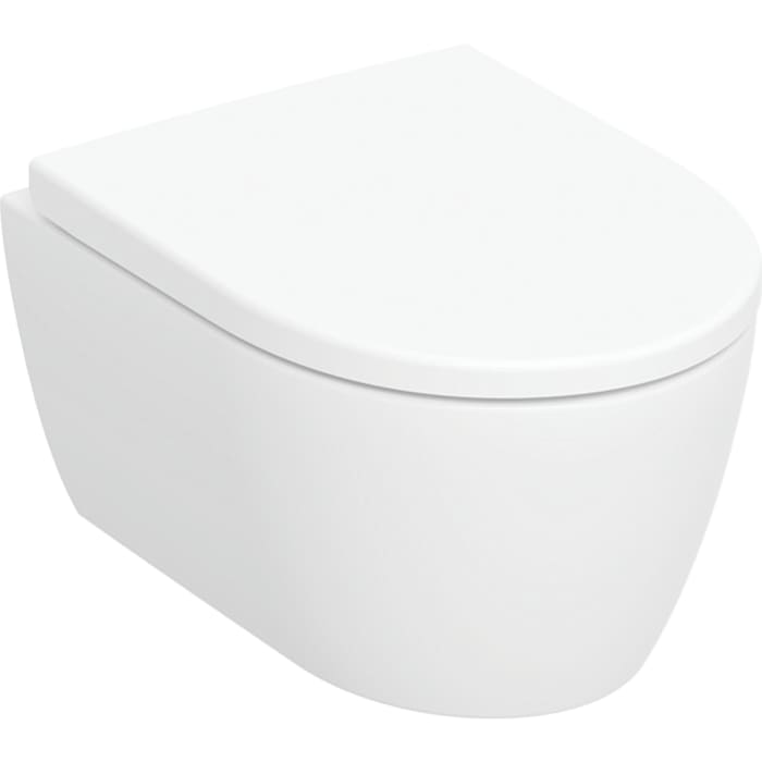 Geberit iCon Wand-WC Tiefspüler Set, verkürzte Ausladung, geschlossene Form, Rimfree, mit WC-Sitz