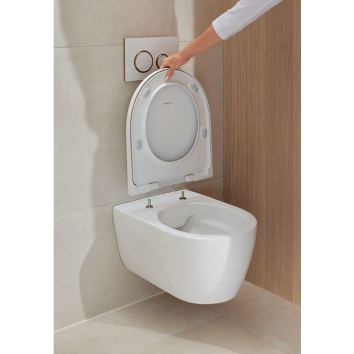 Geberit iCon Set Wand-WC Tiefspüler, geschlossene Form, Rimfree, mit WC-Sitz
