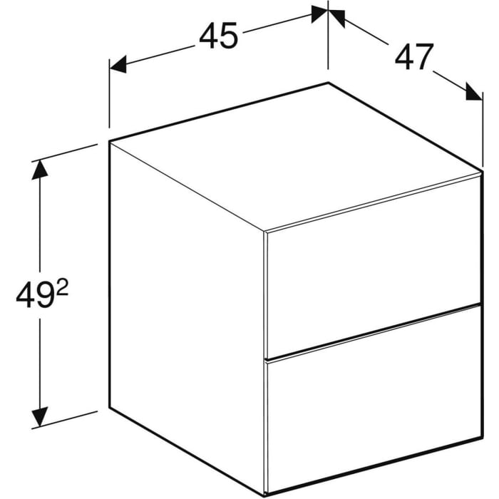 Geberit ONE Seitenschrank, 2 Schubladen, 45 cm