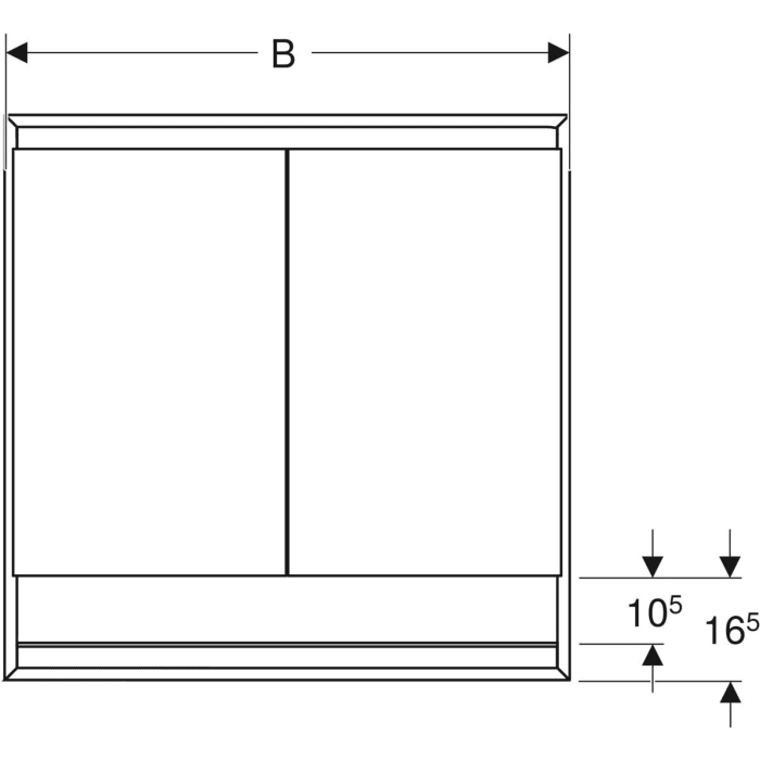 Geberit ONE Spiegelschrank mit Nische, ComfortLight, 2 Türen, UP-Montage, 105 cm