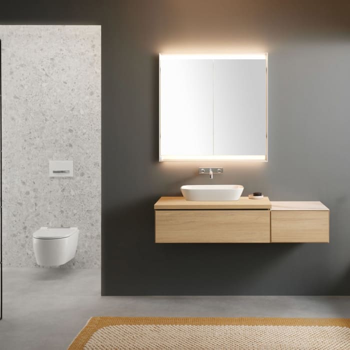 Geberit ONE Spiegelschrank, ComfortLight, 2 Türen, UP-Montage, 90 cm