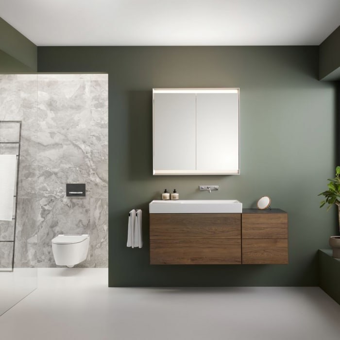 Geberit ONE Spiegelschrank, ComfortLight, 2 Türen, AP-Montage, 90 cm