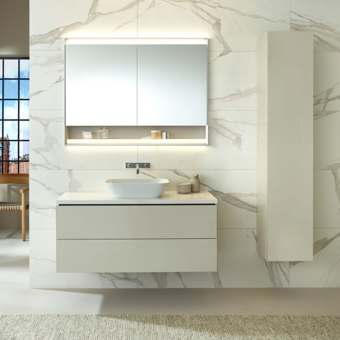 Geberit ONE Spiegelschrank mit Nische, ComfortLight, 2 Türen, UP-Montage, 105 cm