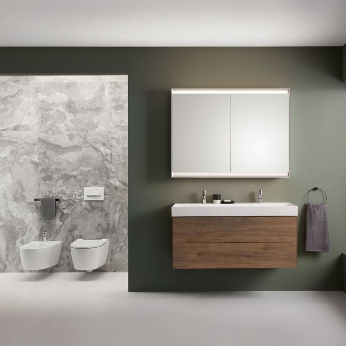 Geberit ONE Spiegelschrank, ComfortLight, 2 Türen, AP-Montage, 120 cm