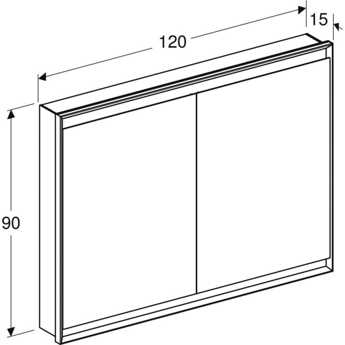 Geberit ONE Spiegelschrank, ComfortLight, 2 Türen, UP-Montage, 120 cm