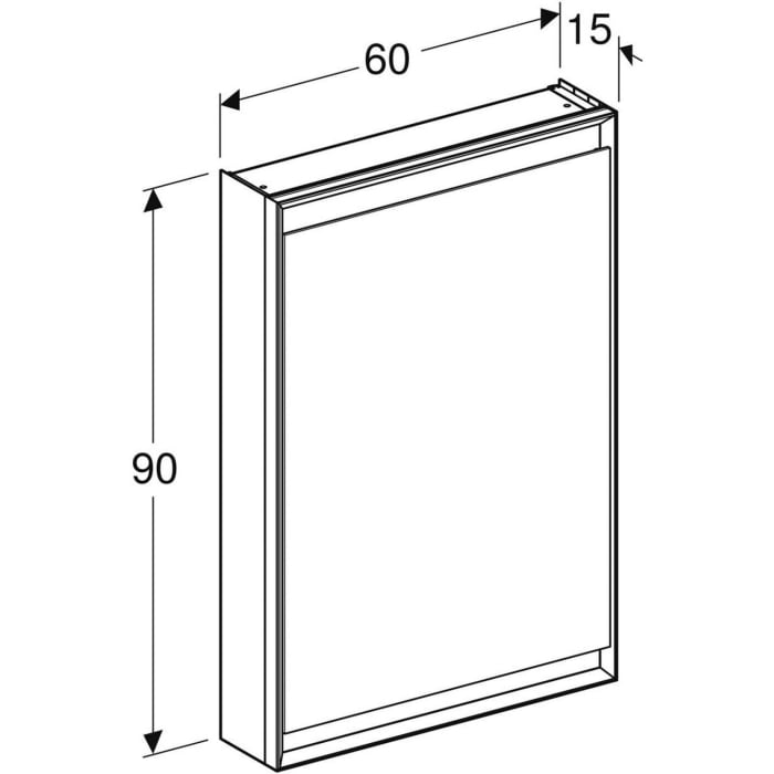 Geberit ONE Spiegelschrank, ComfortLight, 1 Tür links, AP-Montage, 60 cm