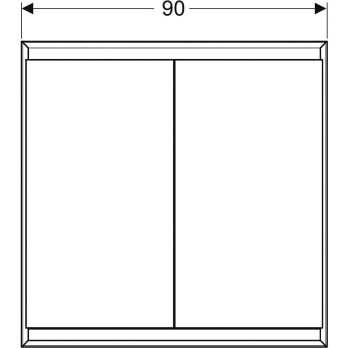 Geberit ONE Spiegelschrank, ComfortLight, 2 Türen, UP-Montage, 90 cm