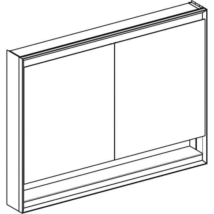 Geberit ONE Spiegelschrank mit Nische, ComfortLight, 2 Türen, AP-Montage, 120 cm