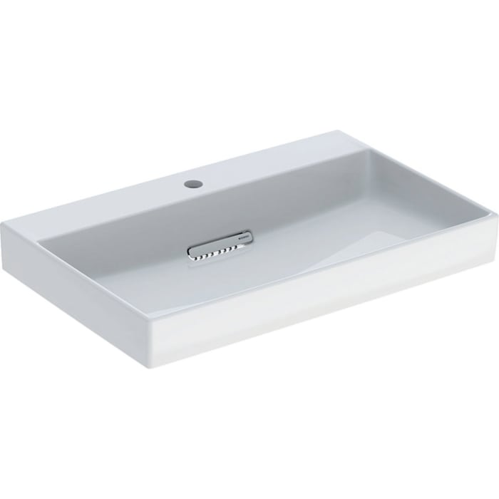Geberit ONE Waschtisch 75 cm, Abgang horizontal, 1 Hahnloch, ohne Überlauf