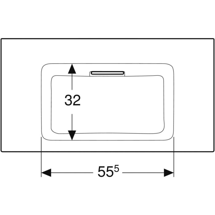 Geberit ONE Möbelwaschtisch 90 cm, Abgang horizontal, ohne Hahnloch, ohne Überlauf