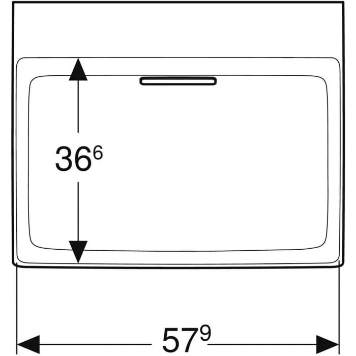 Geberit ONE Waschtisch 60 cm, Abgang horizontal, ohne Hahnloch, ohne Überlauf