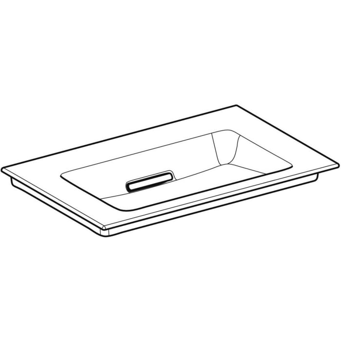 Geberit ONE Möbelwaschtisch 75 cm, Abgang horizontal, ohne Hahnloch, ohne Überlauf