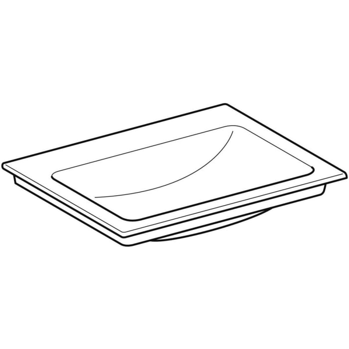 Geberit ONE Möbelwaschtisch 60 cm, Abgang vertikal, ohne Hahnloch, ohne Überlauf