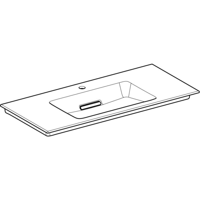 Geberit ONE Möbelwaschtisch 105 cm, Abgang horizontal, 1 Hahnloch, ohne Überlauf
