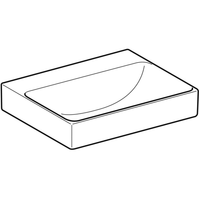 Geberit ONE Waschtisch 50 cm, Abgang vertikal, ohne Hahnloch, ohne Überlauf