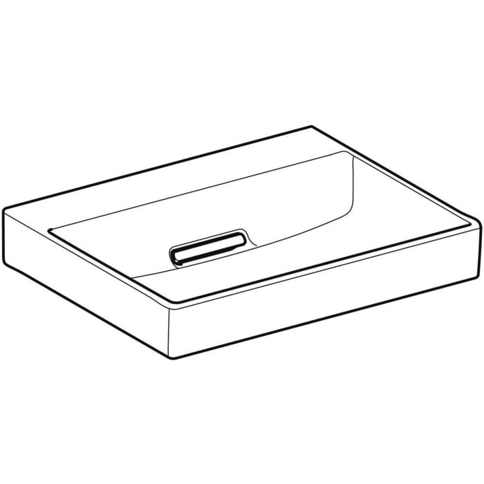 Geberit ONE Waschtisch 60 cm, Abgang horizontal, ohne Hahnloch, ohne Überlauf