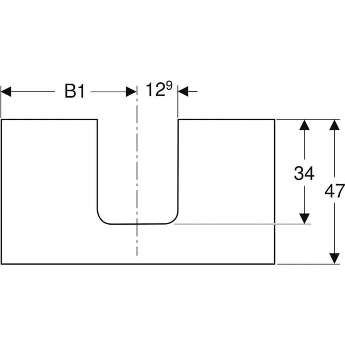 Geberit ONE Waschtischplatte, Ausschnitt mittig, für Aufsatzwaschtisch Schalenform, 90 cm