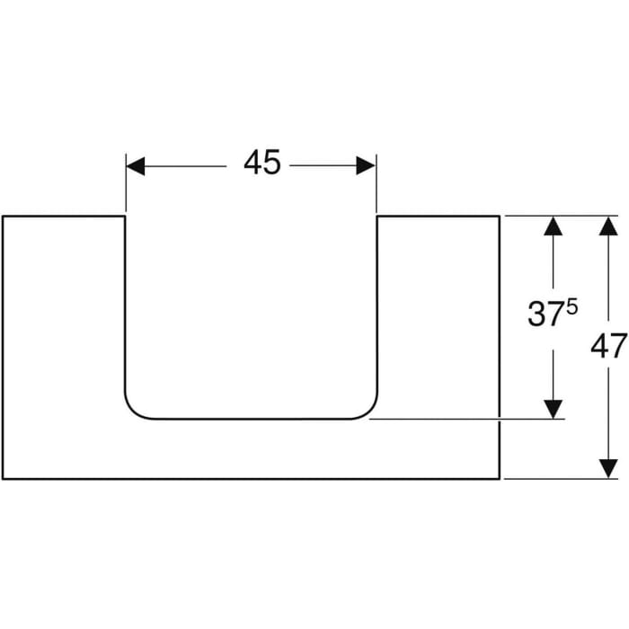 Geberit ONE Waschtischplatte, Ausschnitt mittig, für Aufsatzwaschtisch, 90 cm
