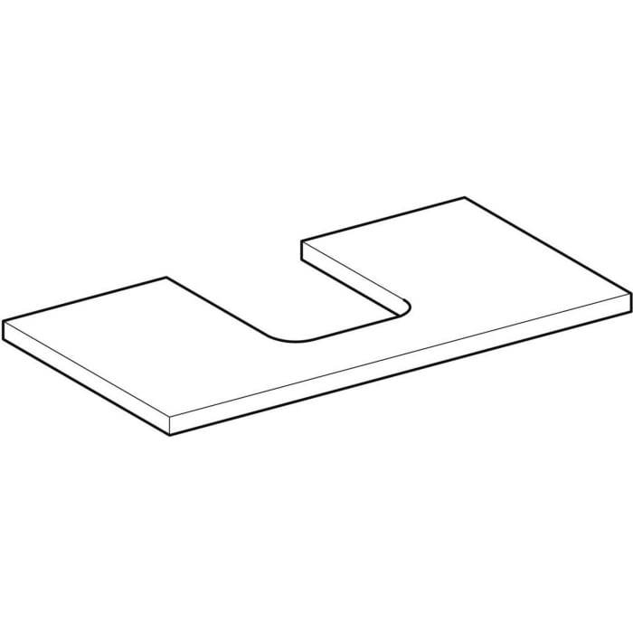 Geberit ONE Waschtischplatte, Ausschnitt mittig, für Aufsatzwaschtisch Schalenform, 90 cm
