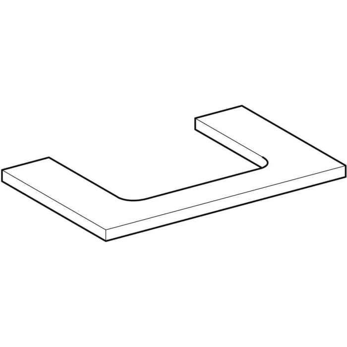 Geberit ONE Waschtischplatte, Ausschnitt mittig, für Aufsatzwaschtisch, 75 cm