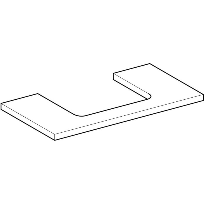 Geberit ONE Waschtischplatte, Ausschnitt mittig, für Aufsatzwaschtisch, 90 cm