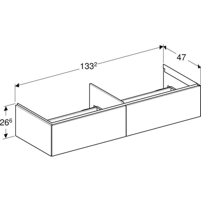 Geberit ONE Waschtischunterschrank, 2 Schubladen, 135 cm