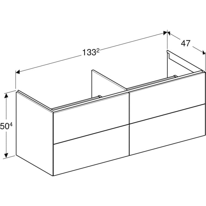 Geberit ONE Waschtischunterschrank, 4 Schubladen, 135 cm