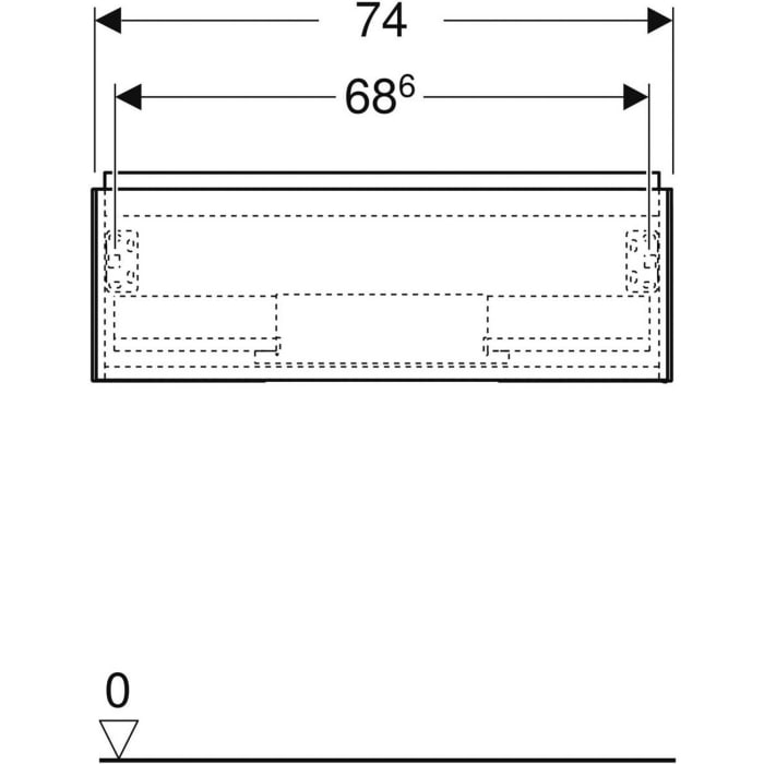 Geberit ONE Waschtischunterschrank, 1 Schublade, 75 cm