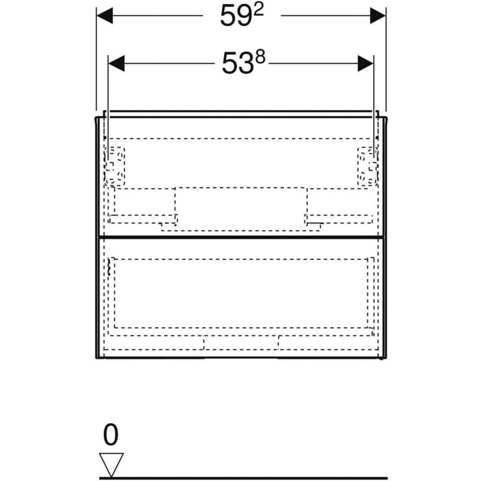 Geberit ONE Waschtischunterschrank, 2 Schubladen, 60 cm