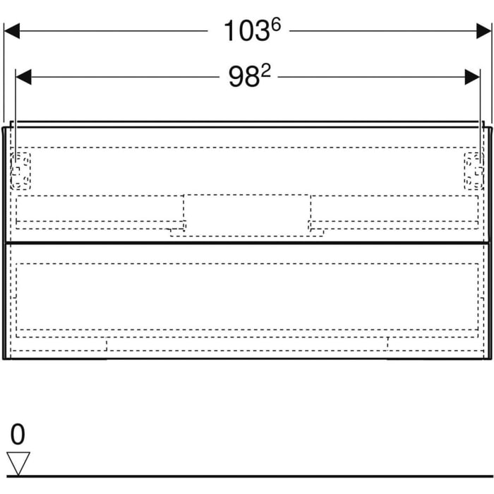 Geberit ONE Waschtischunterschrank, 2 Schubladen, 105 cm