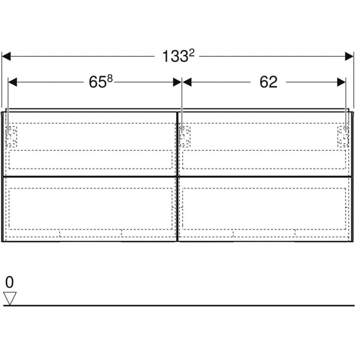 Geberit ONE Waschtischunterschrank, 4 Schubladen, 135 cm