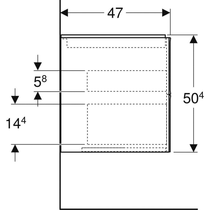 Geberit ONE Waschtischunterschrank, 4 Schubladen, 135 cm