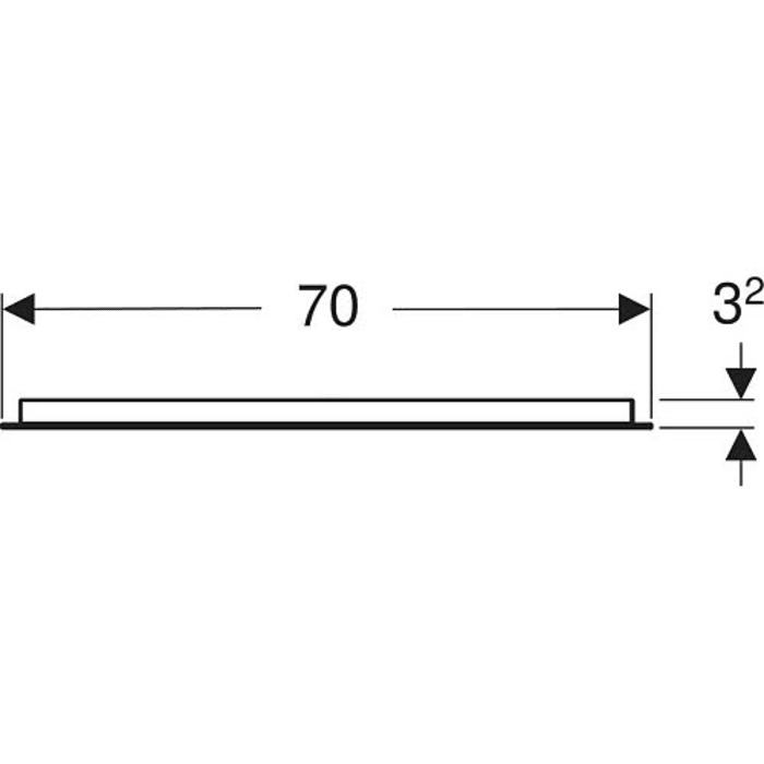 Geberit Option Basic Square Badspiegel 70 cm mit oberer Beleuchtung für stilvolles Badlicht