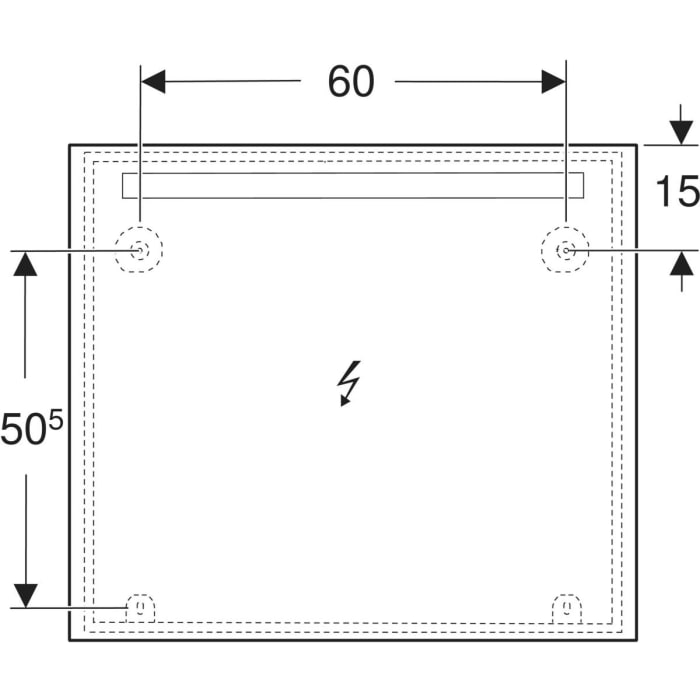 Geberit Option Basic Square Badspiegel 80 cm mit oberer Beleuchtung