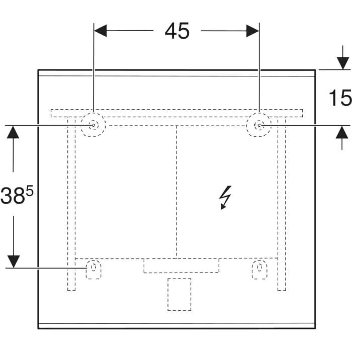 Geberit Option Plus Square Badspiegel in Schwarz Matt 75 cm mit direkter und indirekter Beleuchtung