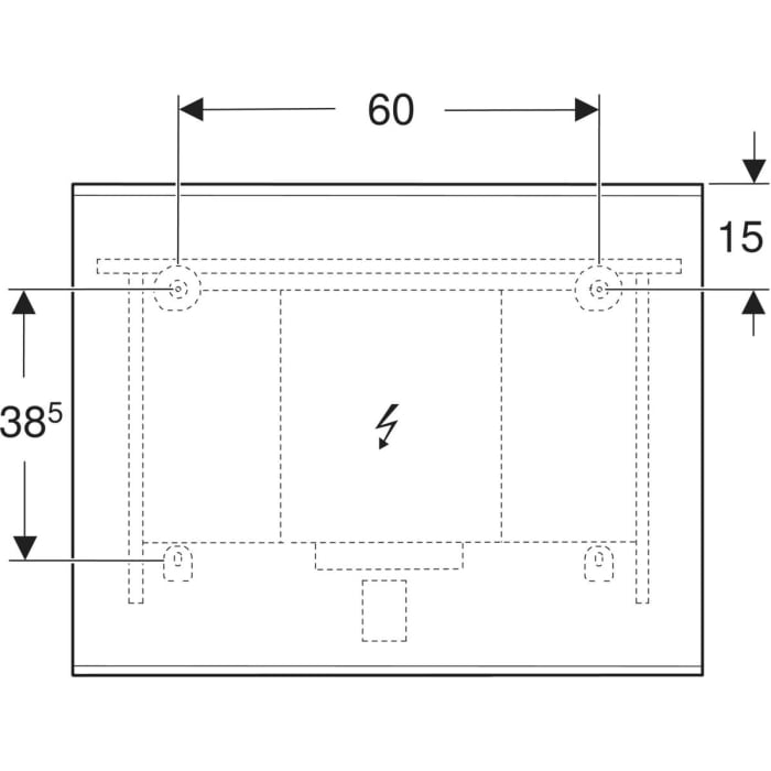 Geberit Option Plus Square Lichtspiegel 90 cm mit direkter und indirekter Beleuchtung