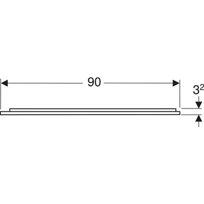 Geberit Option Plus Square Badspiegel 90 cm in Schwarz Matt mit direkter und indirekter Beleuchtung