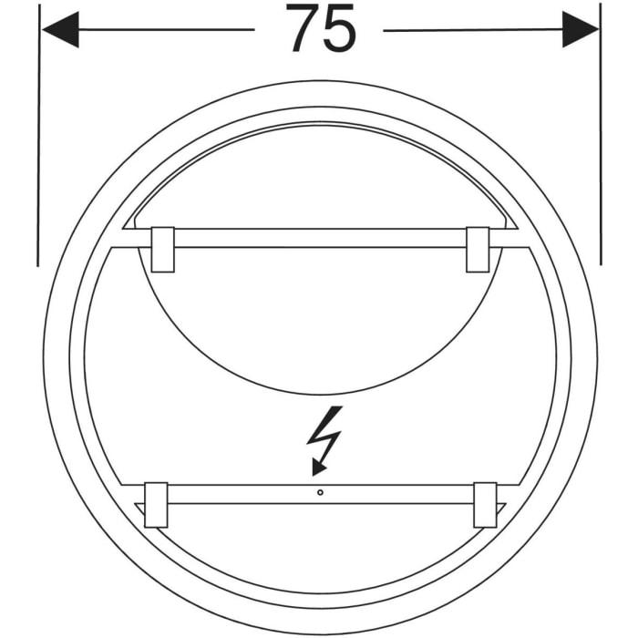 Geberit Option Round Badspiegel Ø 75 cm mit direkter und indirekter Beleuchtung für stilvolle Badezimmergestaltung