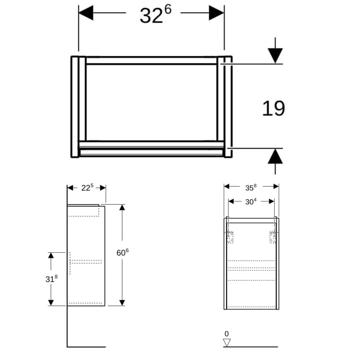 Geberit Renova Compact Unterschrank für Handwaschbecken 40 cm, mit 1 Tür